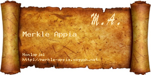 Merkle Appia névjegykártya
